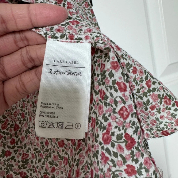 & Other Stories Paris Atelier Floral Print Silk Blend Blouse Size 8 - Picture 13 of 15